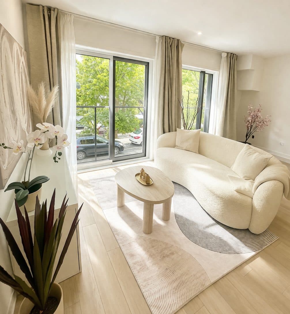 Bright living room in an apartment at Le Sommet Somerled